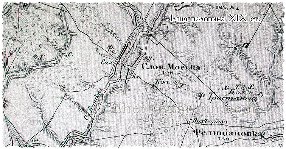 стара карта (мапа) с.Моївка, Чернівецький район
