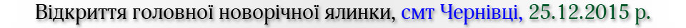 Відкриття головної новорічної ялинки, смт Чернівці
