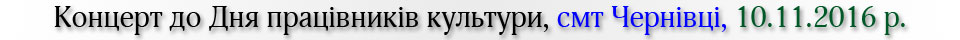 Концерт до Дня працівників культури, смт Чернівці