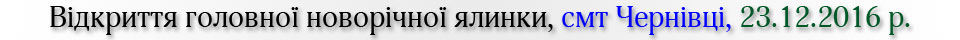 Відкриття головної новорічної ялинки, смт Чернівці