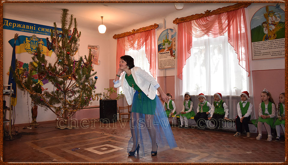 Новорічна вистава в Сокільській школі у Чернівецькому районі