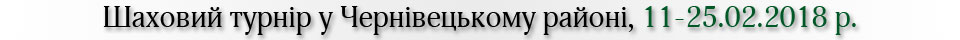 Шаховий турнір, Чернівецький район